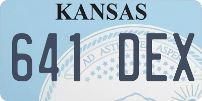 KS license plate 641DEX