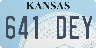 KS license plate 641DEY