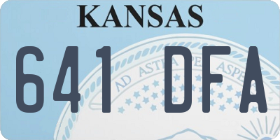 KS license plate 641DFA