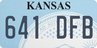 KS license plate 641DFB