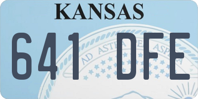 KS license plate 641DFE
