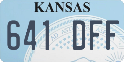 KS license plate 641DFF