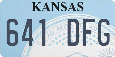 KS license plate 641DFG