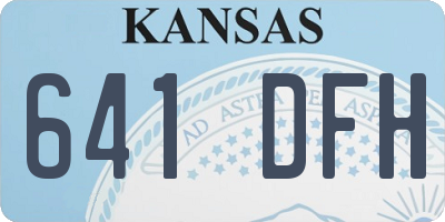 KS license plate 641DFH