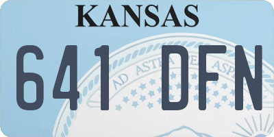KS license plate 641DFN