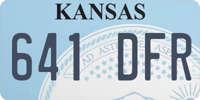 KS license plate 641DFR