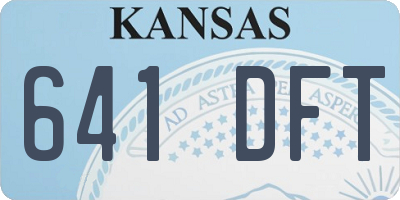 KS license plate 641DFT