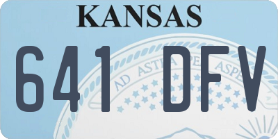 KS license plate 641DFV