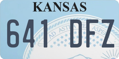 KS license plate 641DFZ