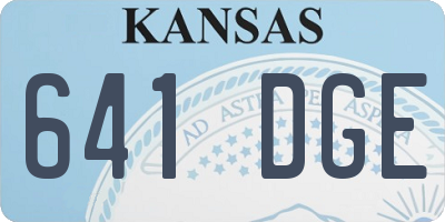 KS license plate 641DGE