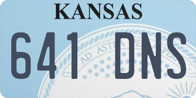 KS license plate 641DNS