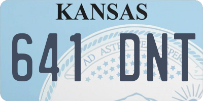 KS license plate 641DNT