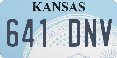KS license plate 641DNV