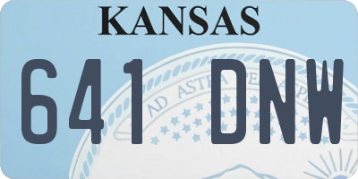 KS license plate 641DNW