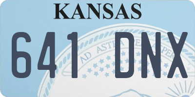 KS license plate 641DNX