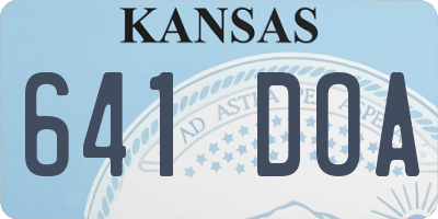 KS license plate 641DOA