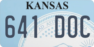 KS license plate 641DOC