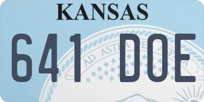 KS license plate 641DOE