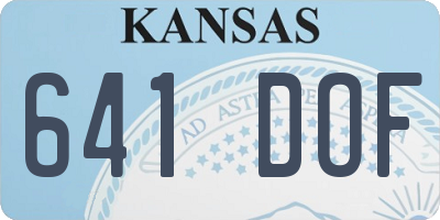 KS license plate 641DOF
