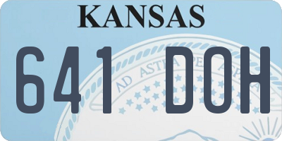 KS license plate 641DOH