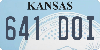 KS license plate 641DOI