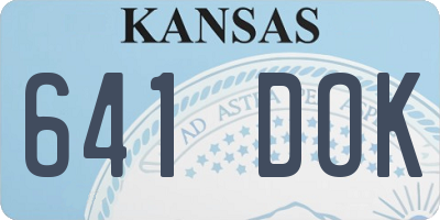 KS license plate 641DOK
