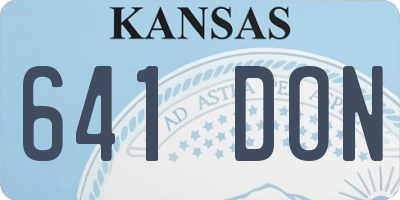 KS license plate 641DON