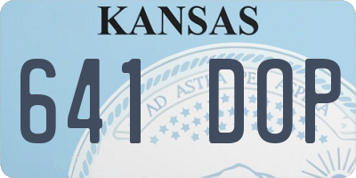KS license plate 641DOP