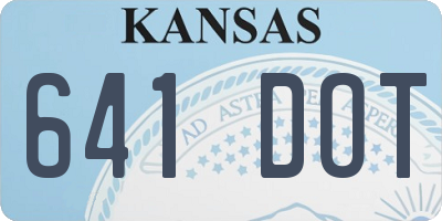 KS license plate 641DOT