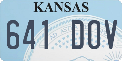 KS license plate 641DOV
