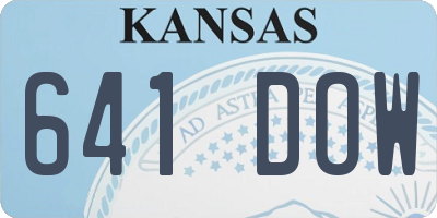 KS license plate 641DOW