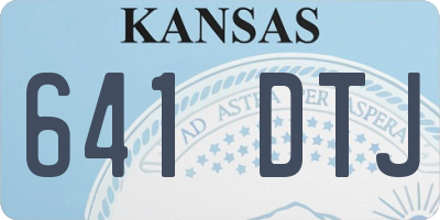 KS license plate 641DTJ