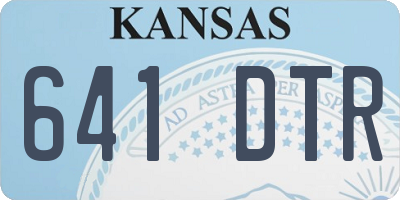 KS license plate 641DTR