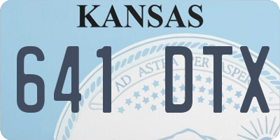 KS license plate 641DTX