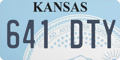 KS license plate 641DTY