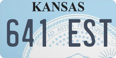 KS license plate 641EST