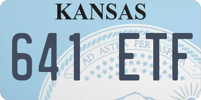 KS license plate 641ETF