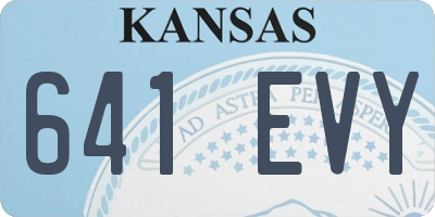 KS license plate 641EVY