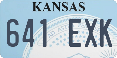 KS license plate 641EXK