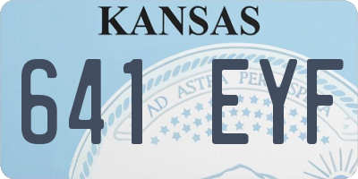 KS license plate 641EYF
