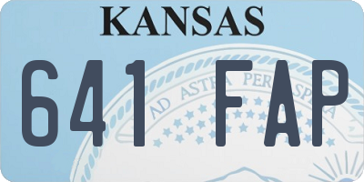KS license plate 641FAP