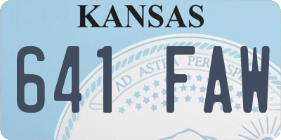 KS license plate 641FAW