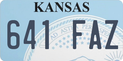 KS license plate 641FAZ