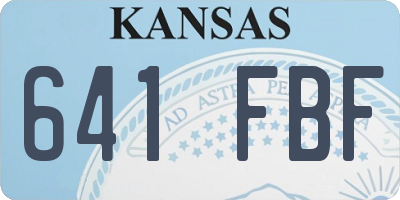 KS license plate 641FBF