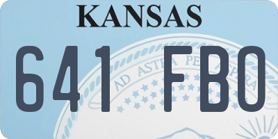 KS license plate 641FBO