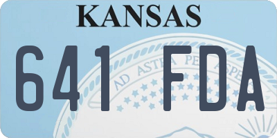 KS license plate 641FDA