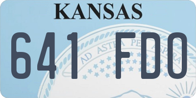 KS license plate 641FDO
