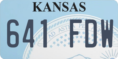 KS license plate 641FDW