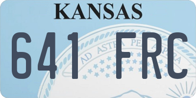 KS license plate 641FRC