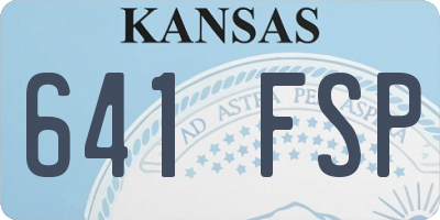KS license plate 641FSP